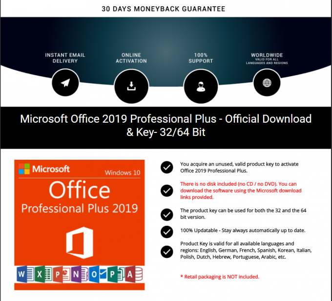 Ursprüngliches Schlüssel-Microsoft Office 2019 Pro plus Schlüssel mit Fachmann des DVD-Kasten-Paket-2019 plus